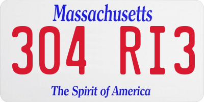MA license plate 304RI3