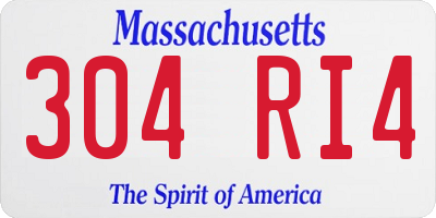 MA license plate 304RI4