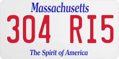 MA license plate 304RI5