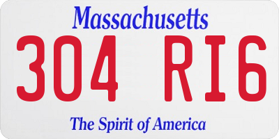 MA license plate 304RI6