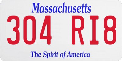 MA license plate 304RI8