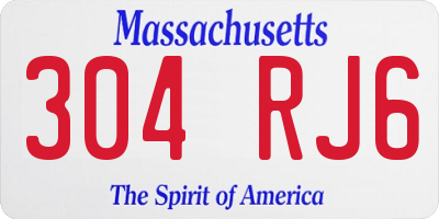 MA license plate 304RJ6