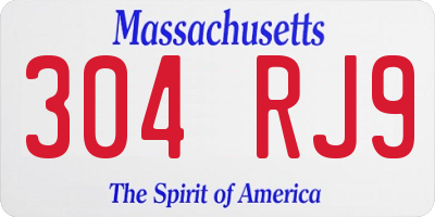 MA license plate 304RJ9