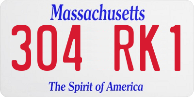 MA license plate 304RK1