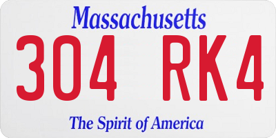 MA license plate 304RK4