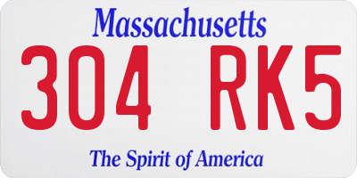 MA license plate 304RK5