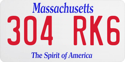 MA license plate 304RK6