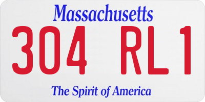 MA license plate 304RL1
