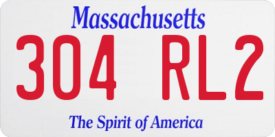 MA license plate 304RL2