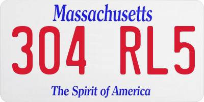 MA license plate 304RL5