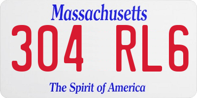 MA license plate 304RL6