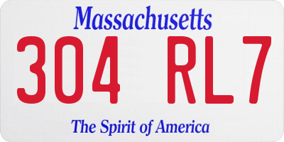 MA license plate 304RL7