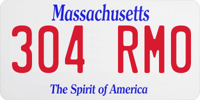 MA license plate 304RM0
