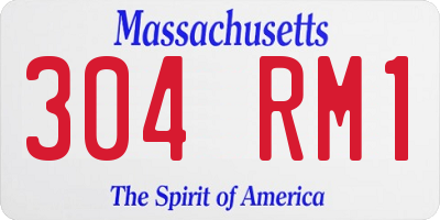 MA license plate 304RM1