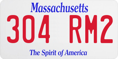 MA license plate 304RM2