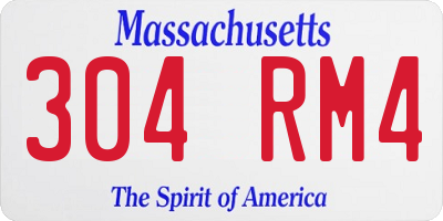 MA license plate 304RM4