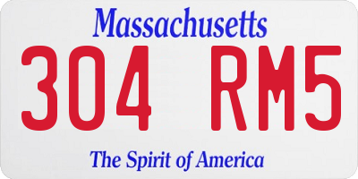 MA license plate 304RM5