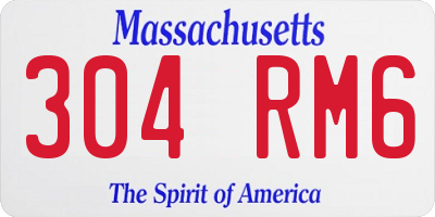 MA license plate 304RM6