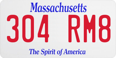 MA license plate 304RM8