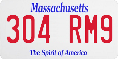 MA license plate 304RM9
