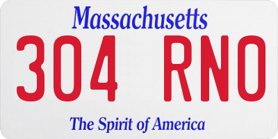 MA license plate 304RN0