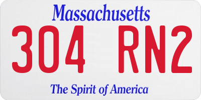 MA license plate 304RN2