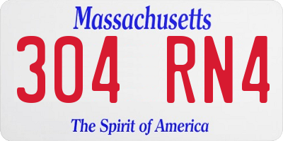 MA license plate 304RN4