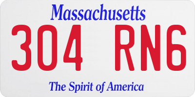 MA license plate 304RN6