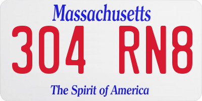 MA license plate 304RN8
