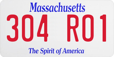 MA license plate 304RO1