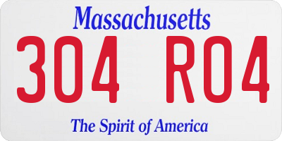 MA license plate 304RO4