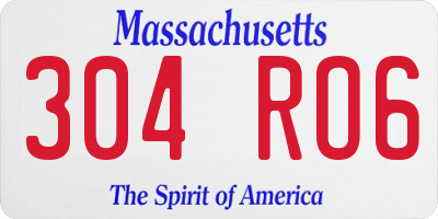 MA license plate 304RO6