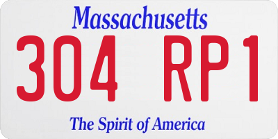 MA license plate 304RP1