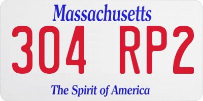 MA license plate 304RP2