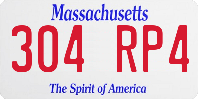MA license plate 304RP4