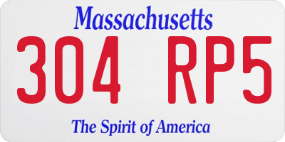 MA license plate 304RP5