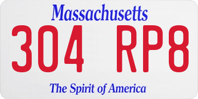 MA license plate 304RP8