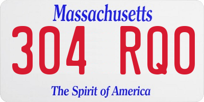 MA license plate 304RQ0
