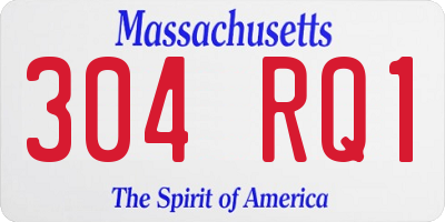 MA license plate 304RQ1