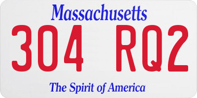 MA license plate 304RQ2