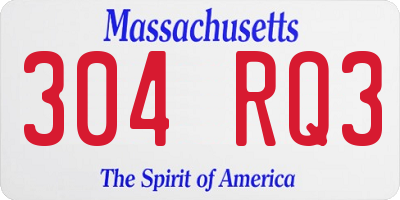 MA license plate 304RQ3