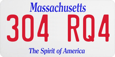 MA license plate 304RQ4