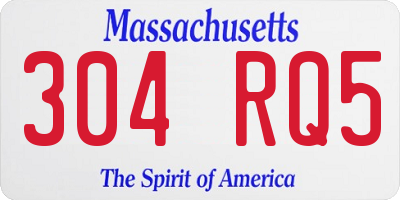 MA license plate 304RQ5