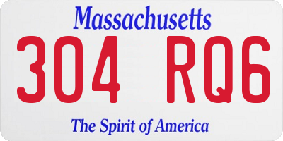 MA license plate 304RQ6