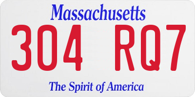 MA license plate 304RQ7