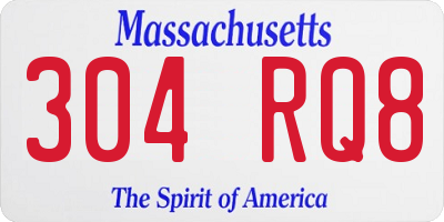 MA license plate 304RQ8