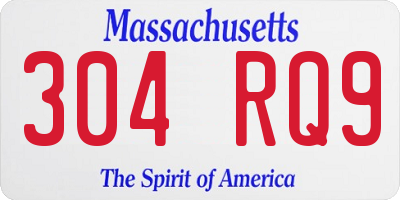 MA license plate 304RQ9