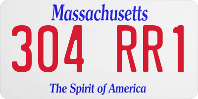 MA license plate 304RR1