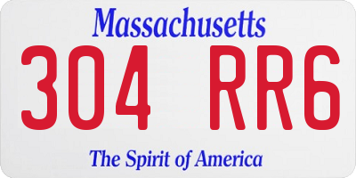 MA license plate 304RR6