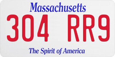 MA license plate 304RR9
